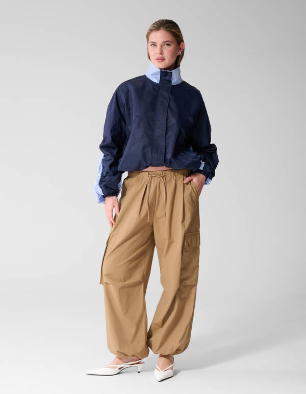 Loose Fit Cargo Broek Zand SHOEBY WOMEN