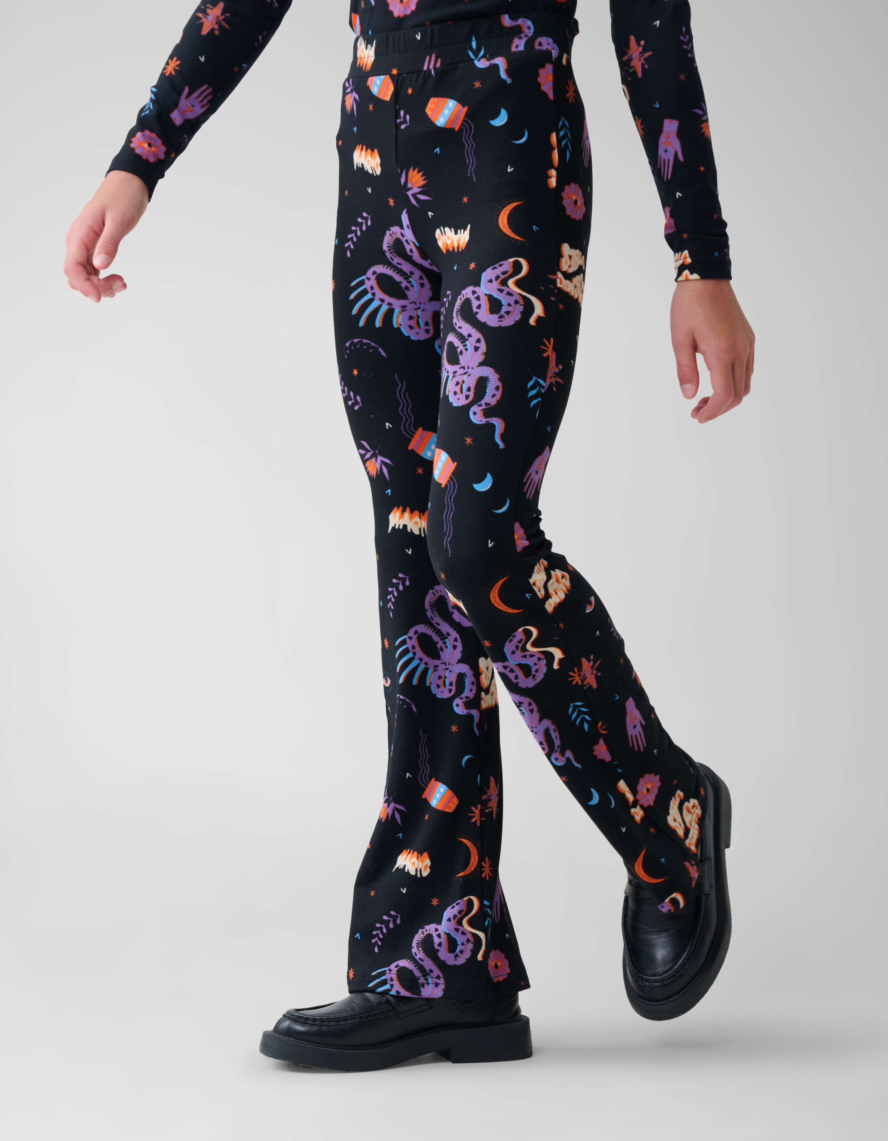 Printed Flared Legging Zwart SHOEBY GIRLS