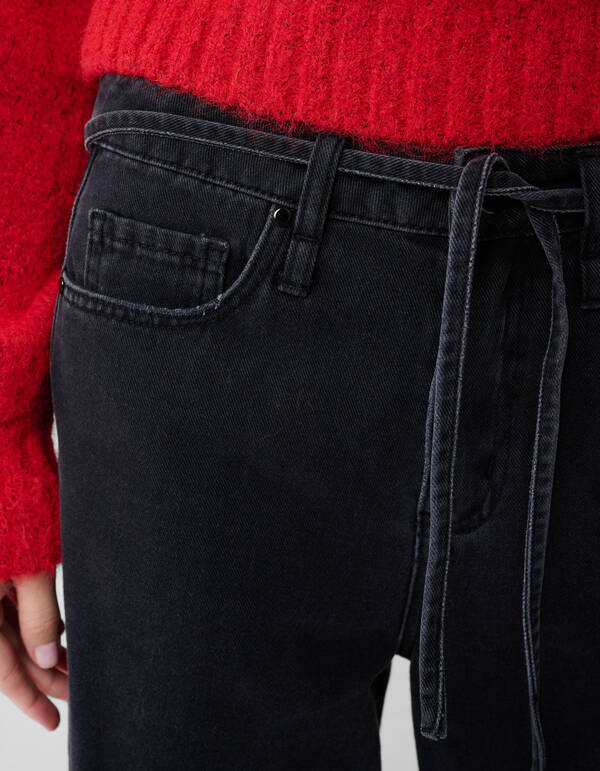 Tape Straight Fit Denim Zwart SHOEBY WOMEN