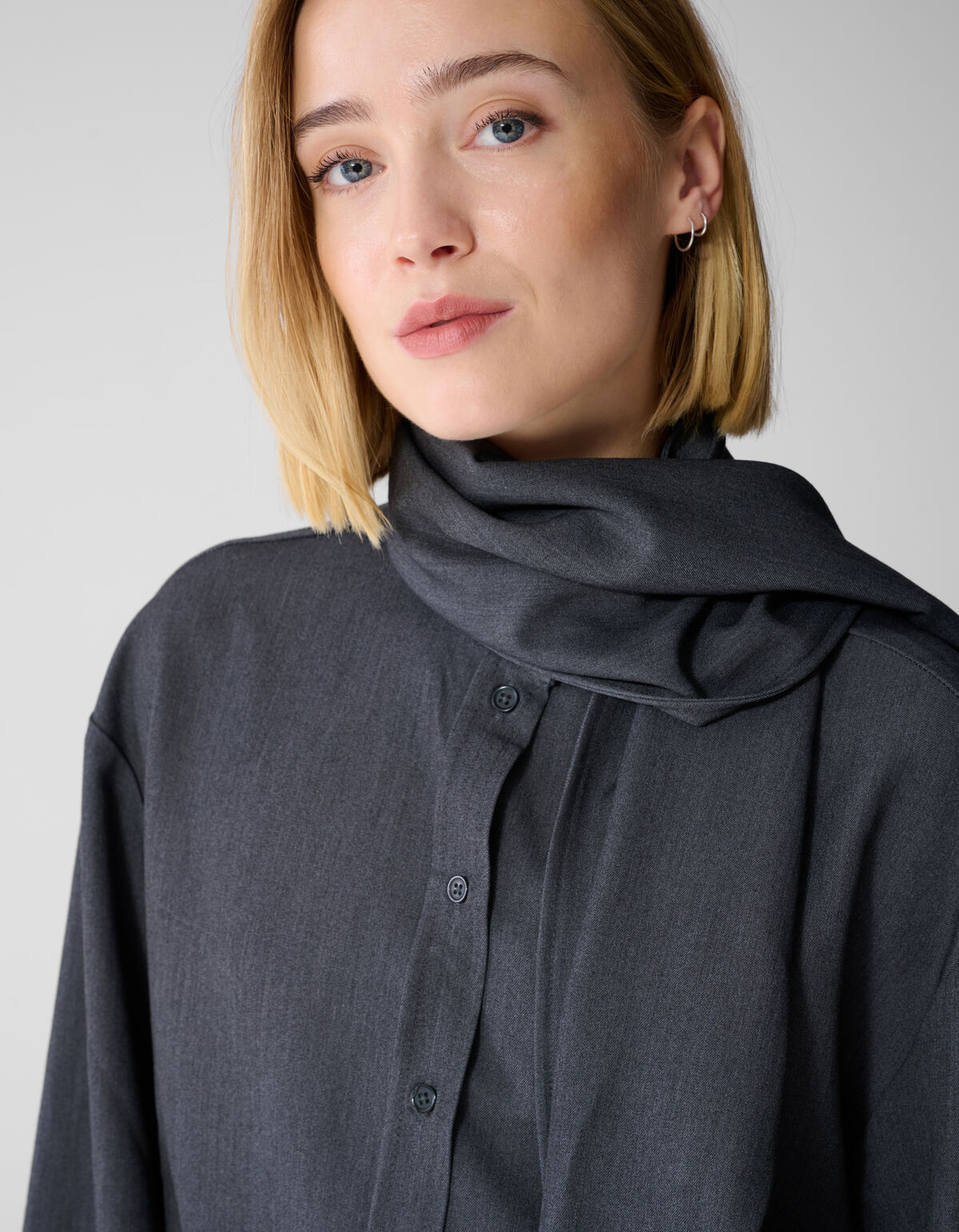 Oversized Tailored Blouse Donkergrijs By Lonneke SHOEBY WOMEN