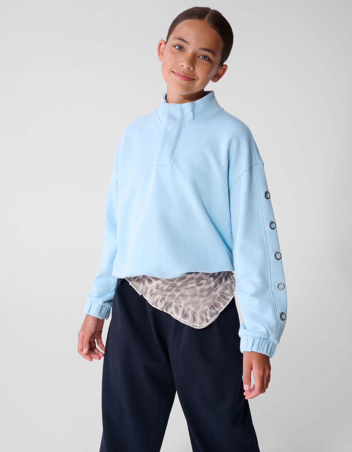 Funnel Neck Sweater Lichtblauw SHOEBY GIRLS