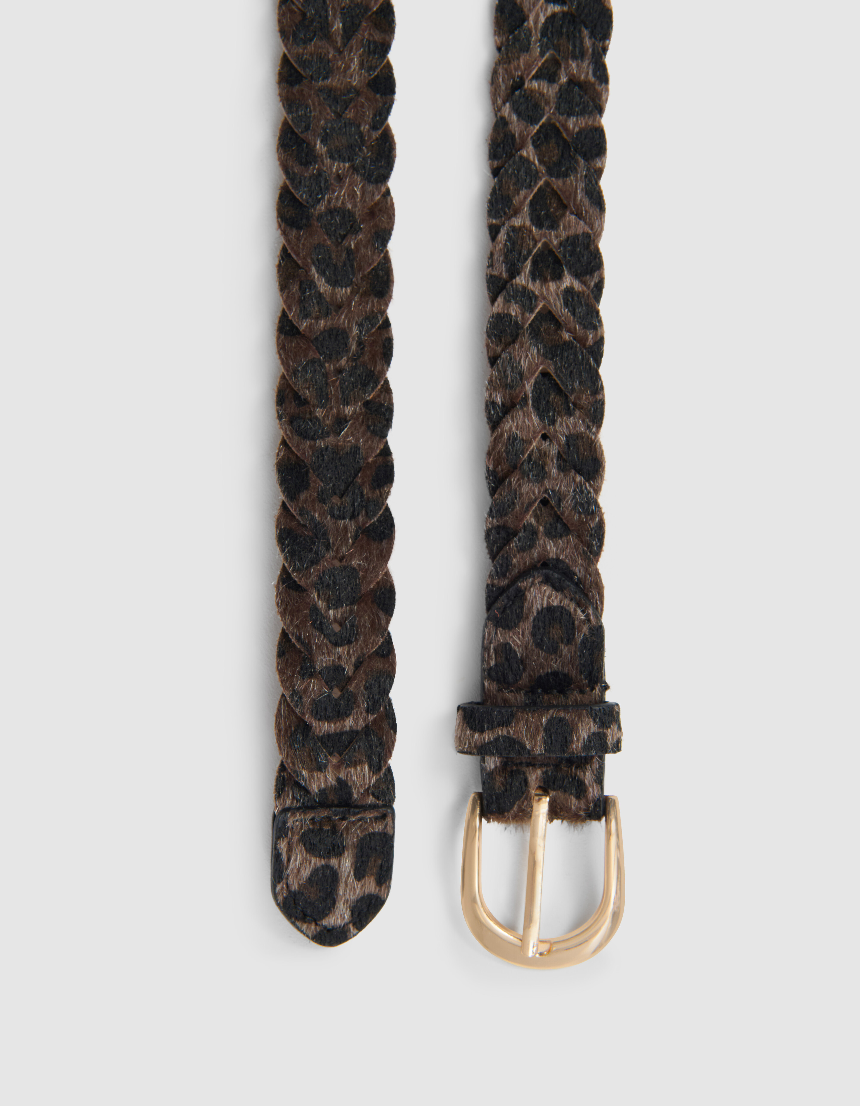 Gevlochten Leopard Riem Bruin SHOEBY ACCESSOIRES