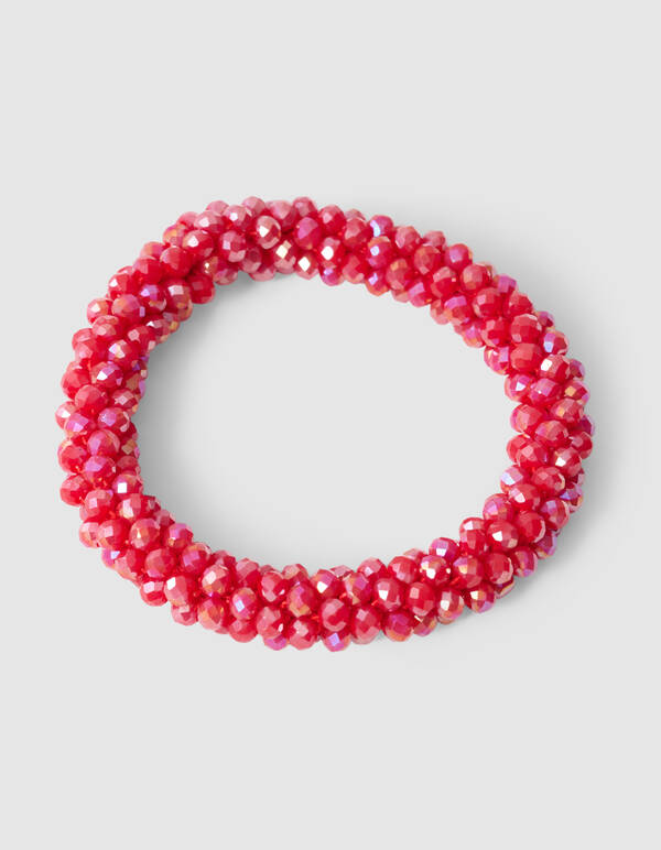 Beaded Haarelastiek Rood SHOEBY ACCESSOIRES