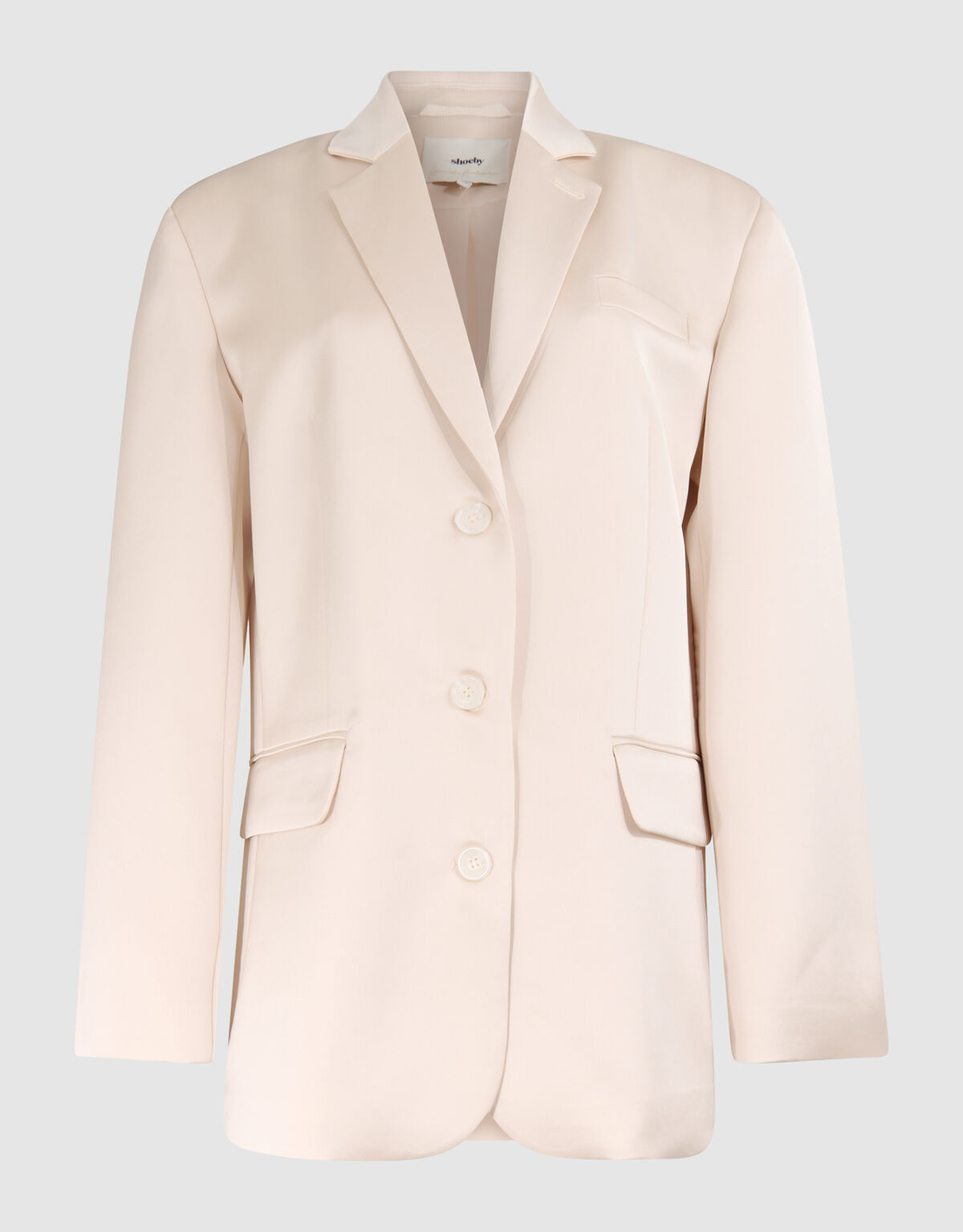 Satijnen Oversized Blazer Gebroken Wit By Lonneke SHOEBY WOMEN