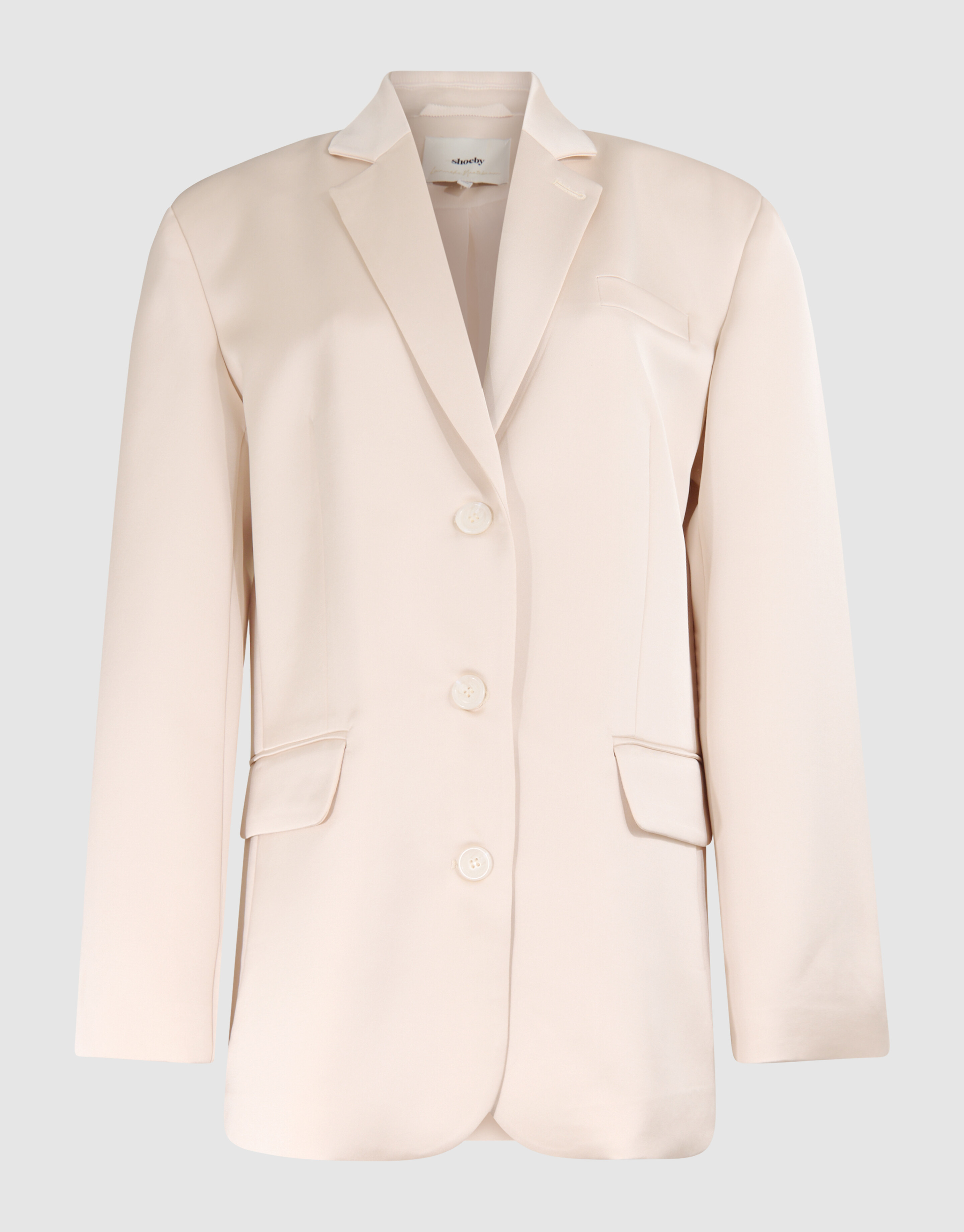 Satijnen Oversized Blazer Gebroken Wit By Lonneke SHOEBY WOMEN