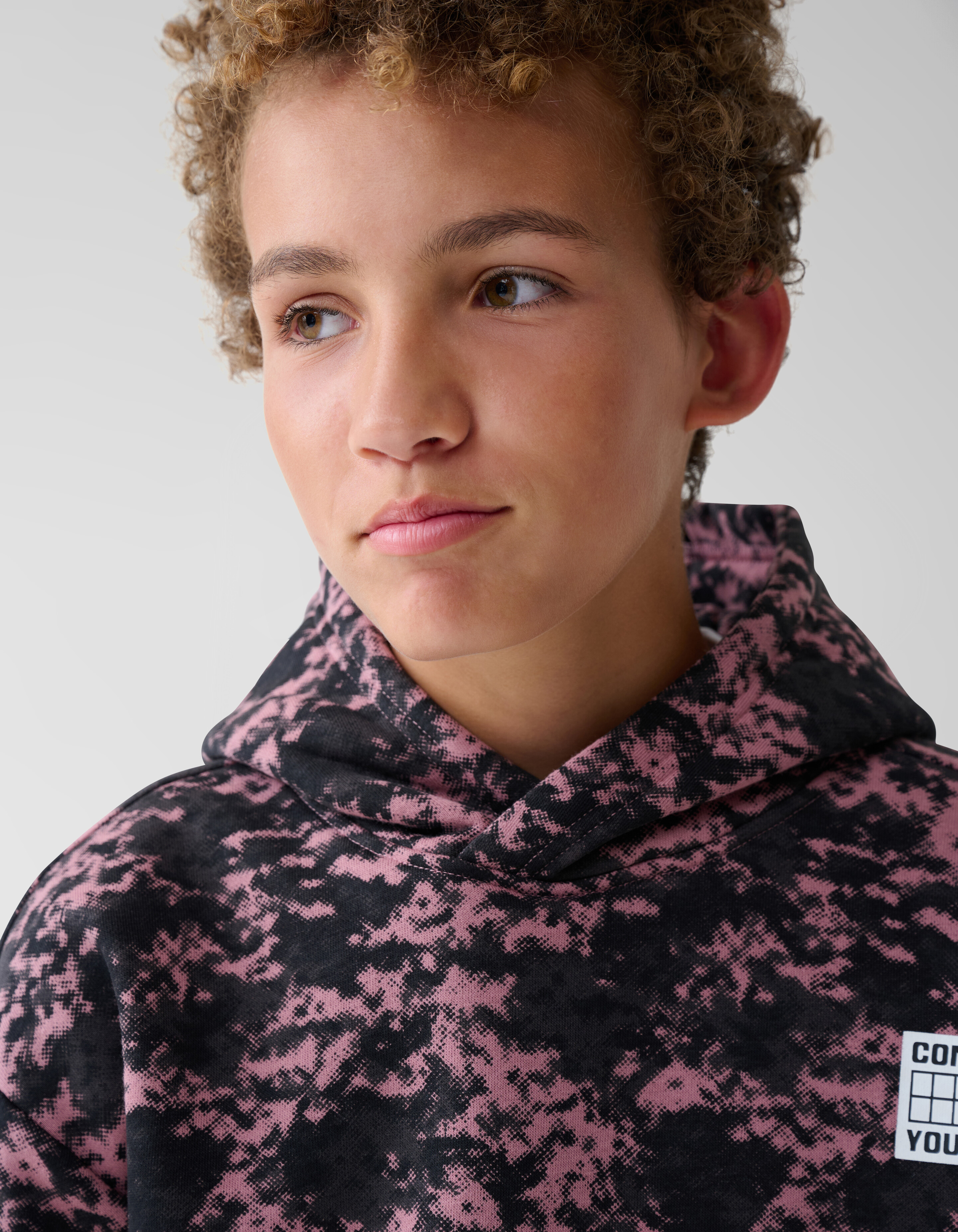 Printed Hoodie Donkerroze SHOEBY BOYS