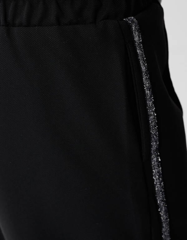 Sporty Glitter Wide Leg Broek Zwart SHOEBY GIRLS