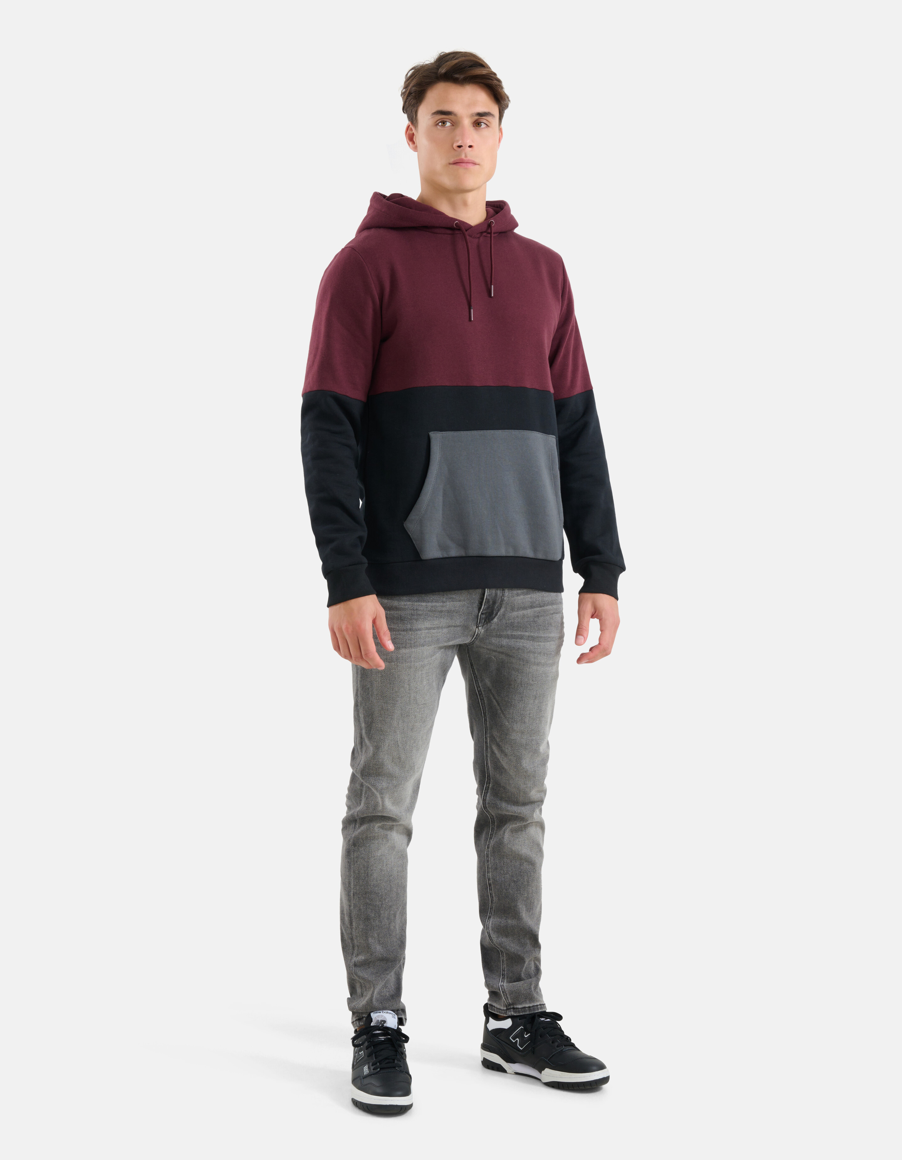 Gekleurde Contrast Hoodie Zwart SHOEBY MEN