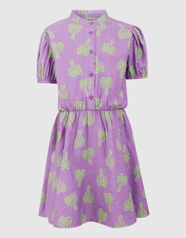 Palm Print Mini Jurk Paars SHOEBY GIRLS