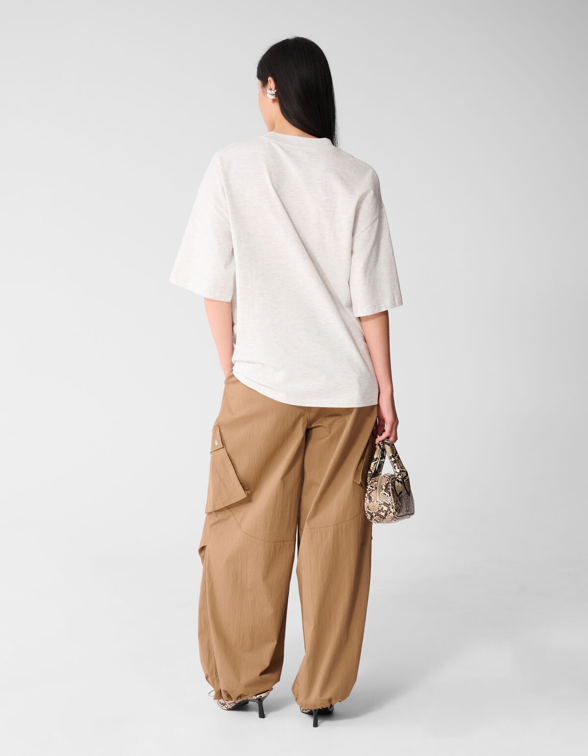 Oversized Magazine Artwork T-shirt Lichtgrijs SHOEBY WOMEN