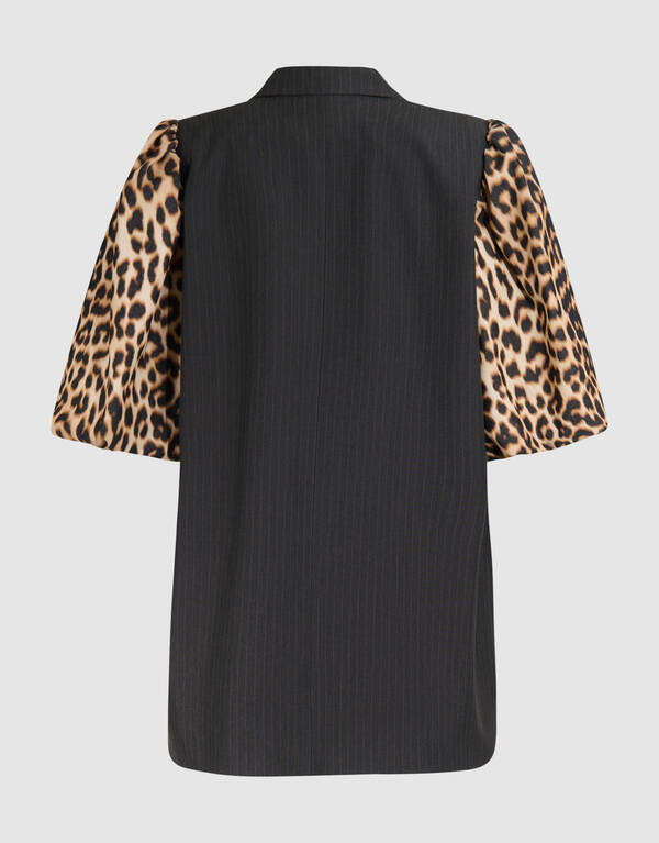 Leopard Sleeve Blazer Zwart SHOEBY WOMEN
