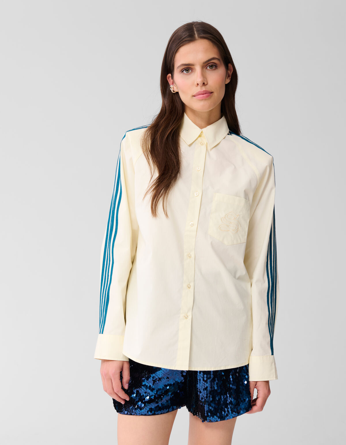 Sporty Stripe Blouse Lichtgeel SHOEBY WOMEN