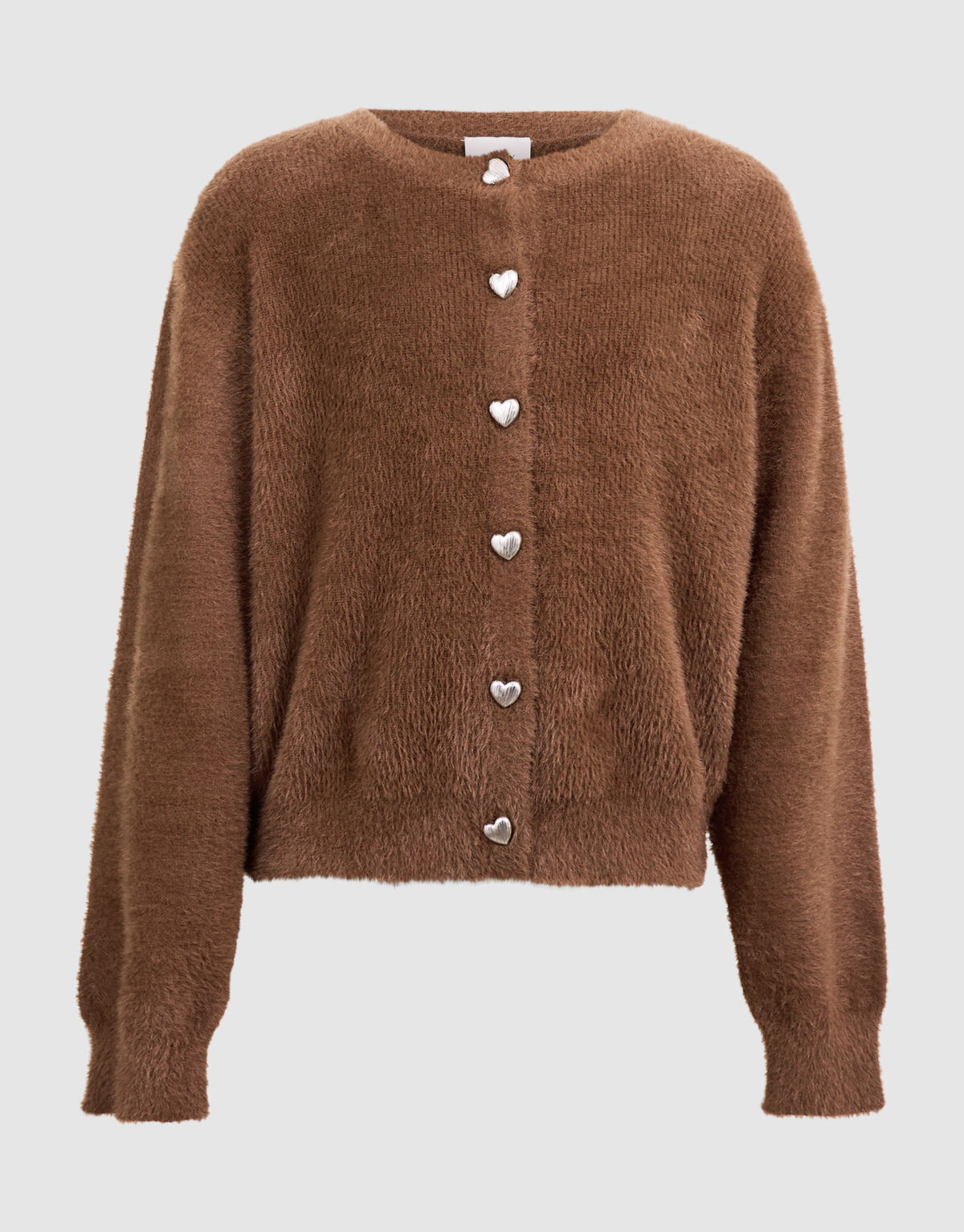 Fluffy Button Vest Bruin SHOEBY GIRLS