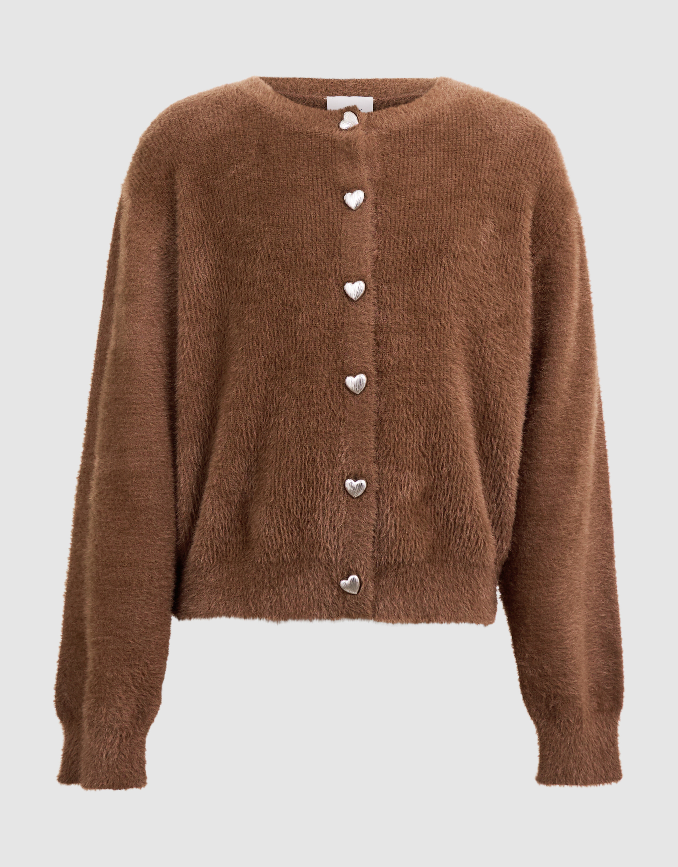 Fluffy Button Vest Bruin SHOEBY GIRLS