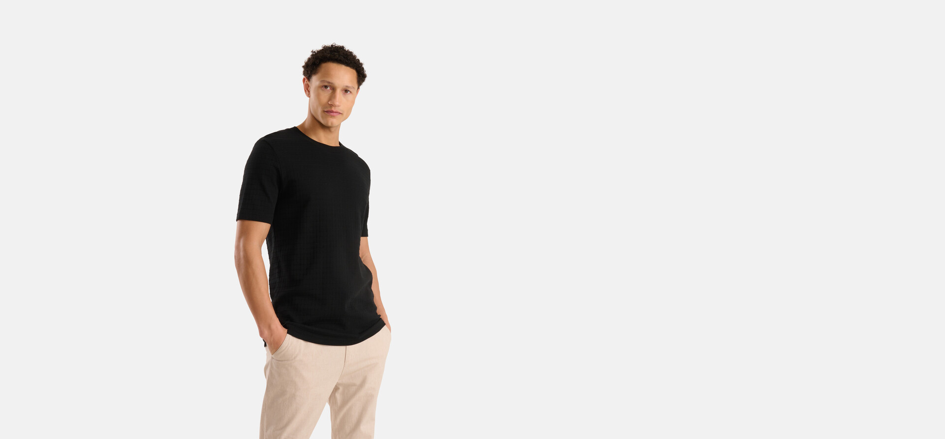 Structuur T-shirt Zwart SHOEBY MEN