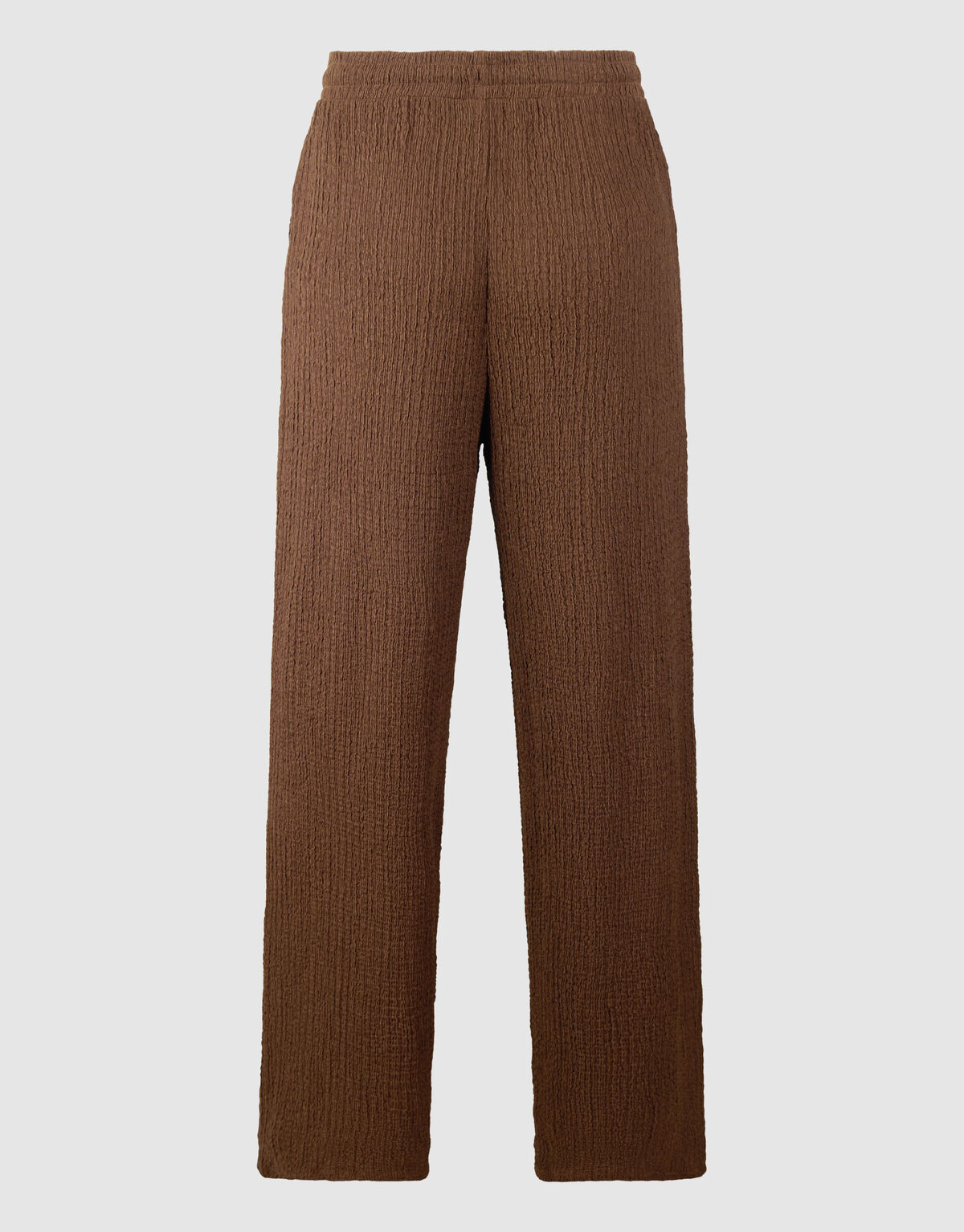 Crinkle Wide Leg Fit Broek Bruin SHOEBY WOMEN