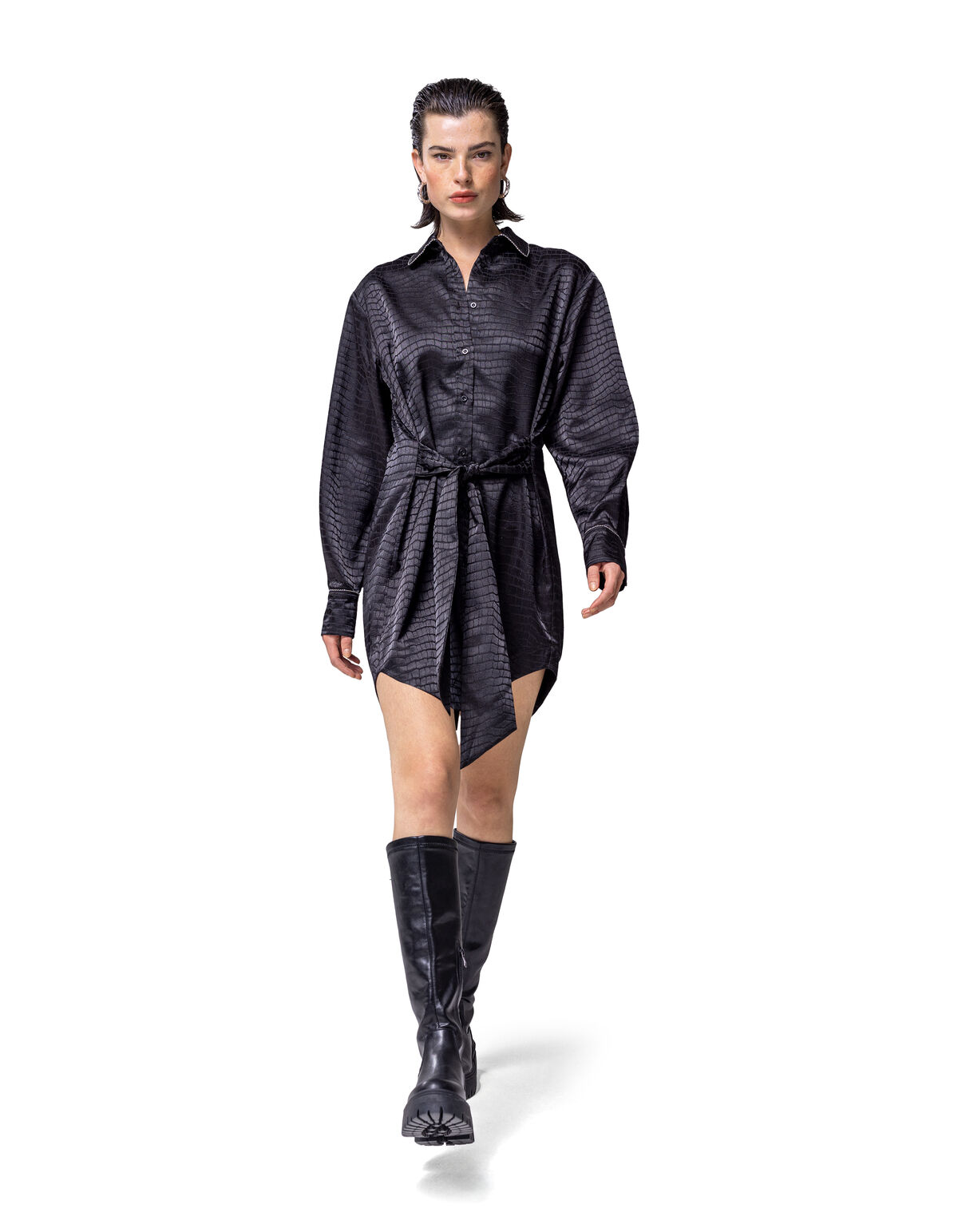 Jacquard Print Jurk Zwart SHOEBY WOMEN