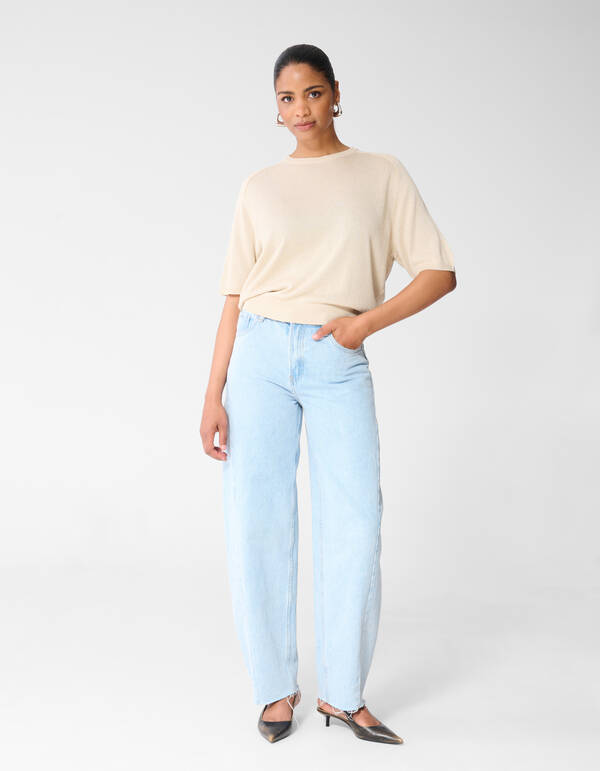 Short Sleeve Glitter Trui Zand SHOEBY WOMEN