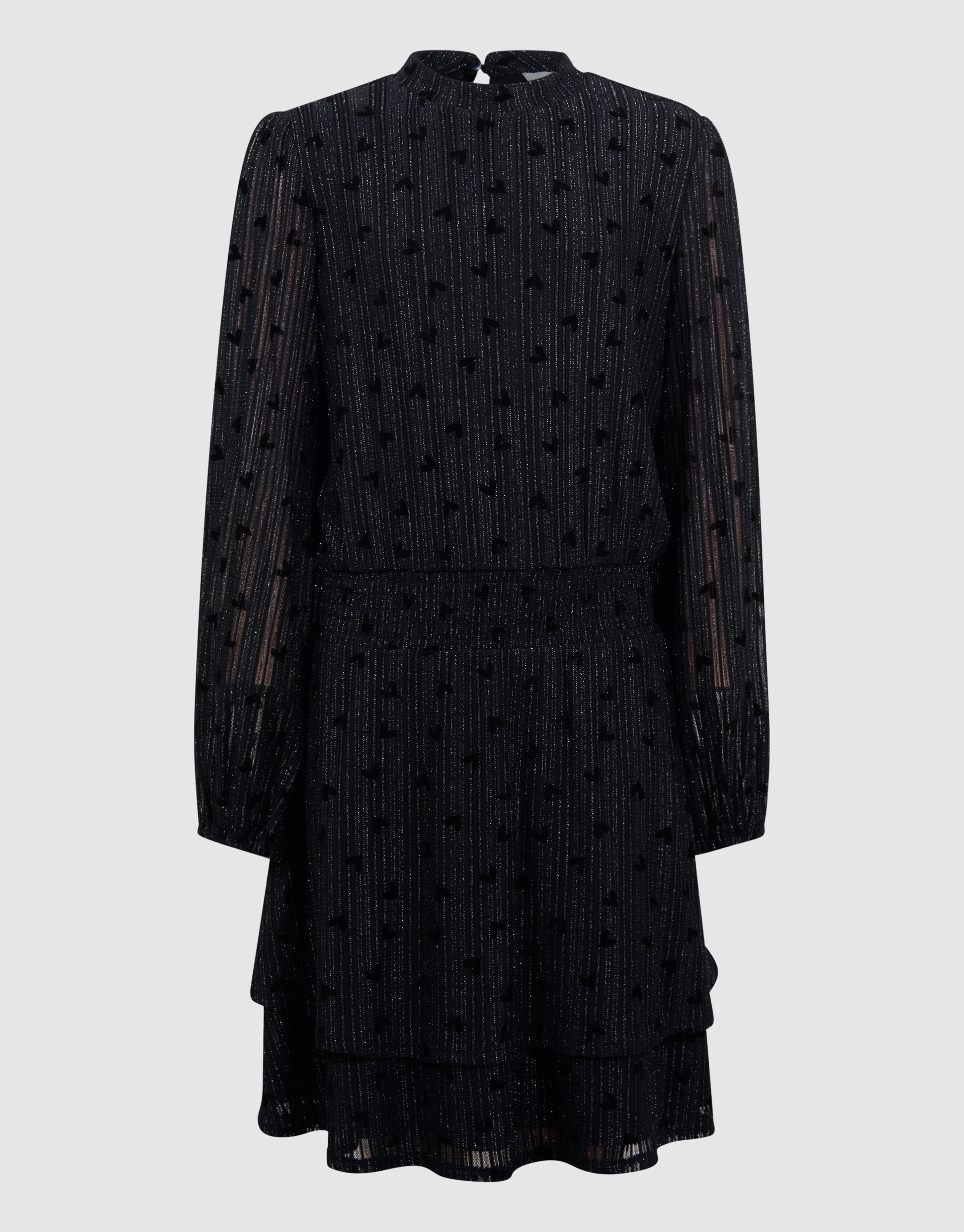 Mesh Heart Mini Jurk Zwart SHOEBY GIRLS