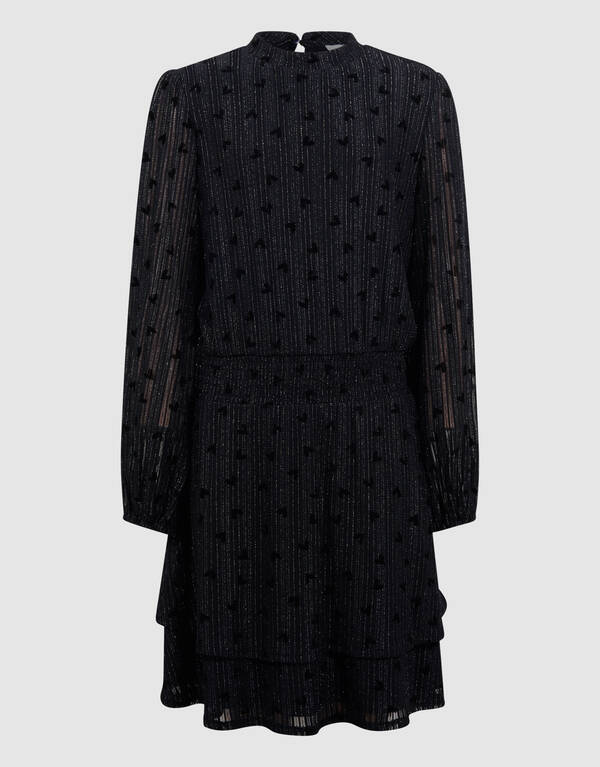 Mesh Heart Mini Jurk Zwart SHOEBY GIRLS