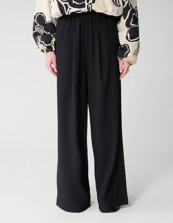 Wide Leg Fit Broek Zwart By Mieke SHOEBY WOMEN