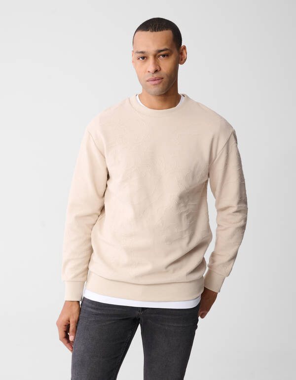 Structuur Sweater Gebroken Wit SHOEBY MEN