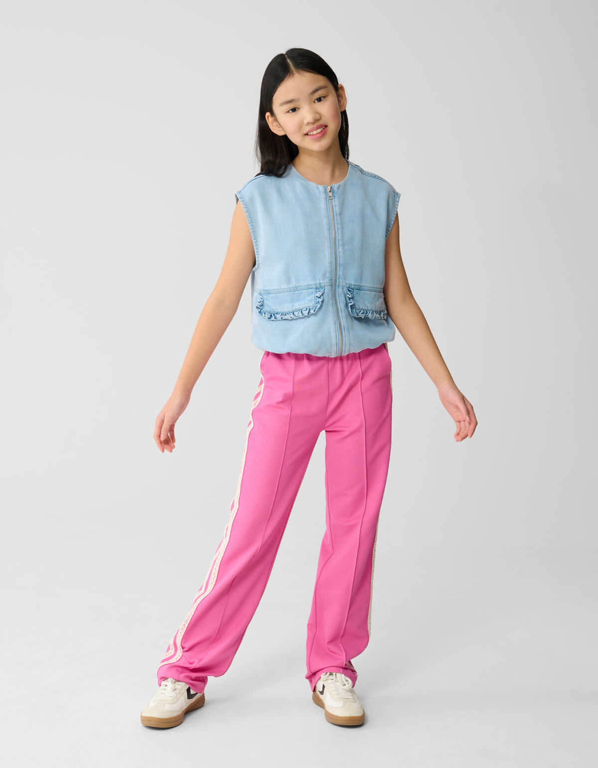 Puffy Denim Gilet Lichtblauw SHOEBY GIRLS