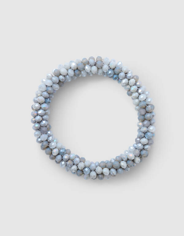 Beaded Haarelastiek Lichtgrijs SHOEBY ACCESSOIRES