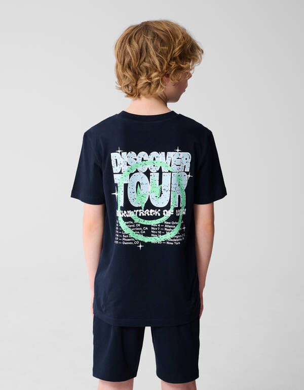 Tour Artwork T-shirt Donkerblauw SHOEBY BOYS
