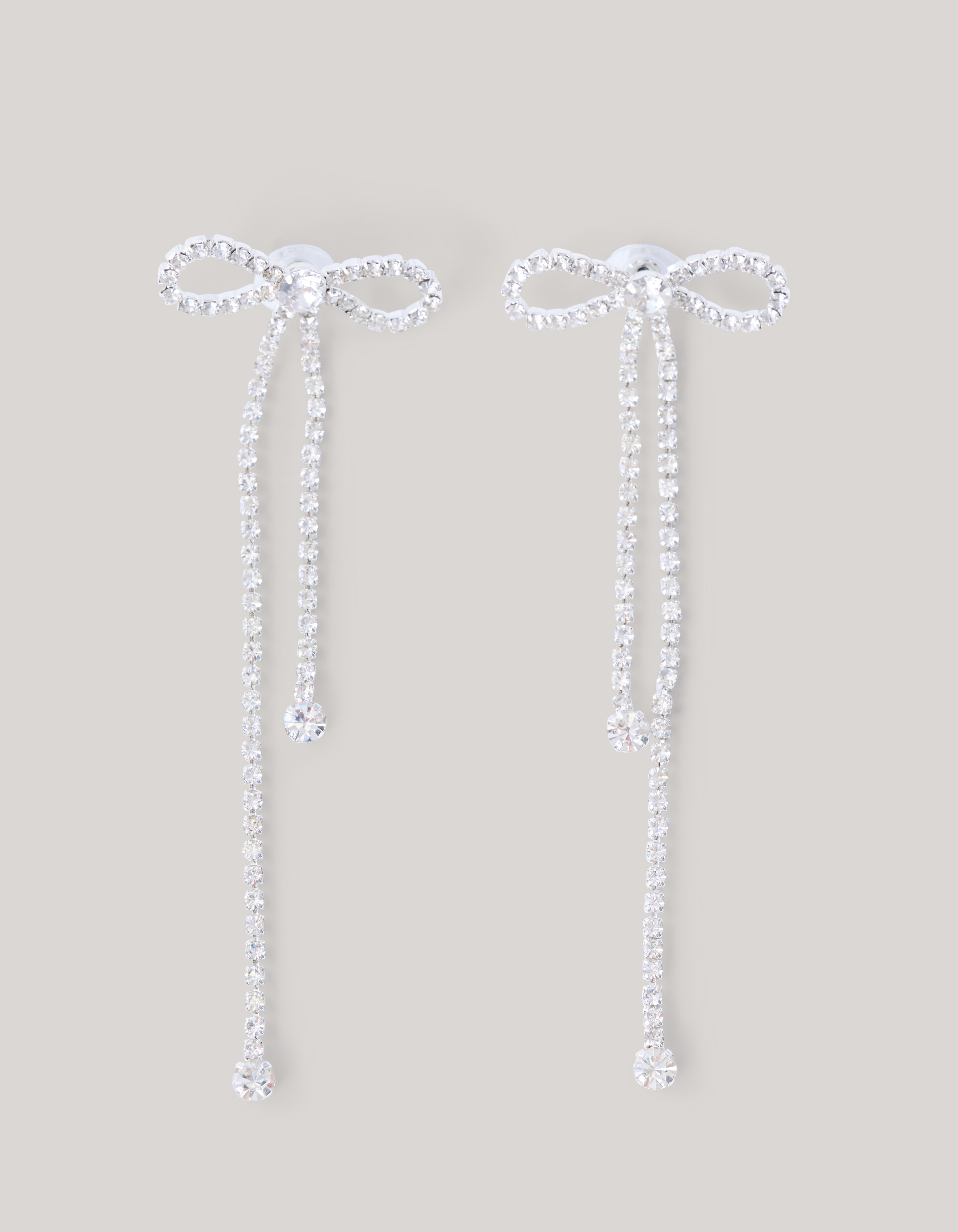 Strass Strik Oorbellen Zilver SHOEBY ACCESSOIRES