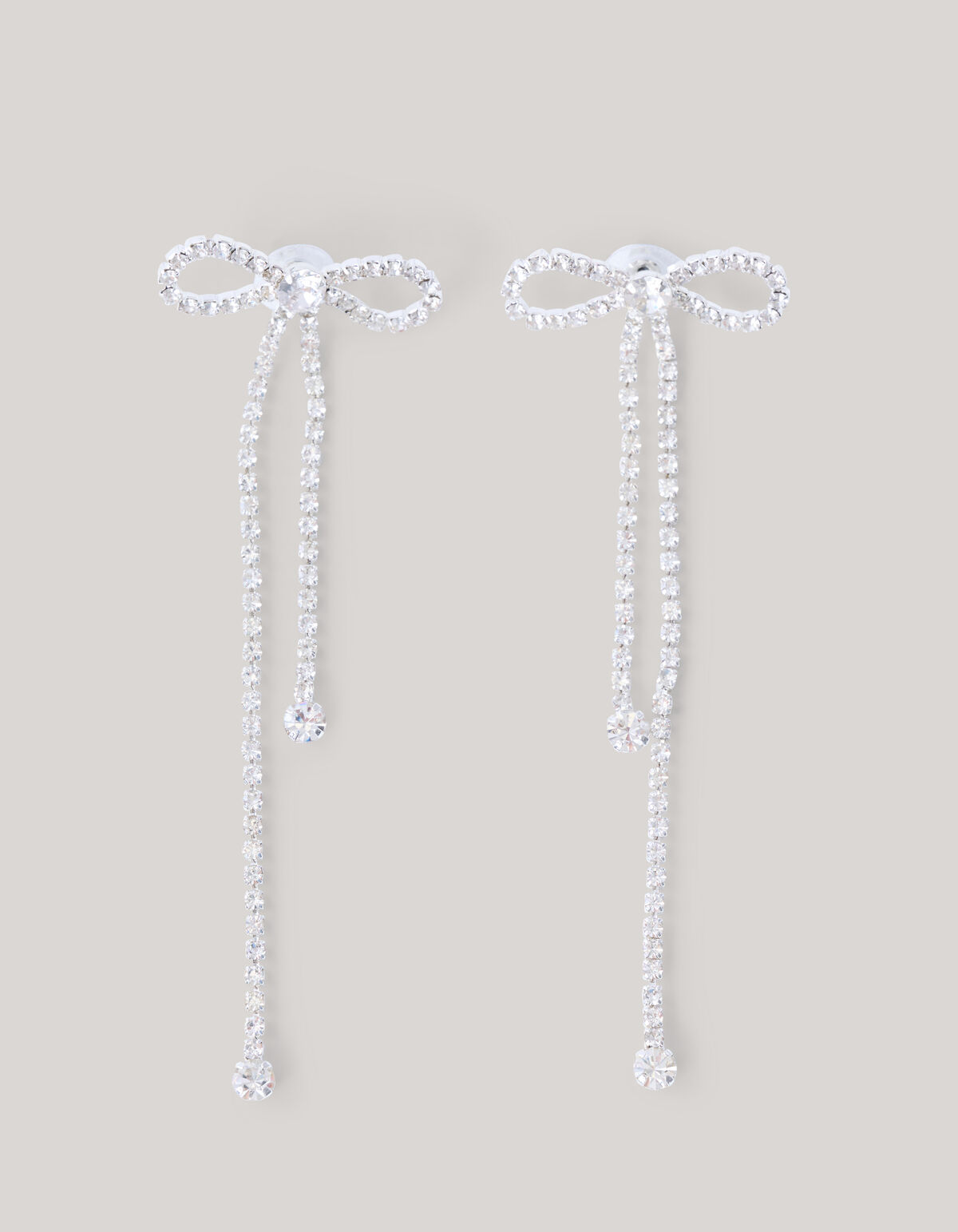 Strass Strik Oorbellen Zilver SHOEBY ACCESSOIRES