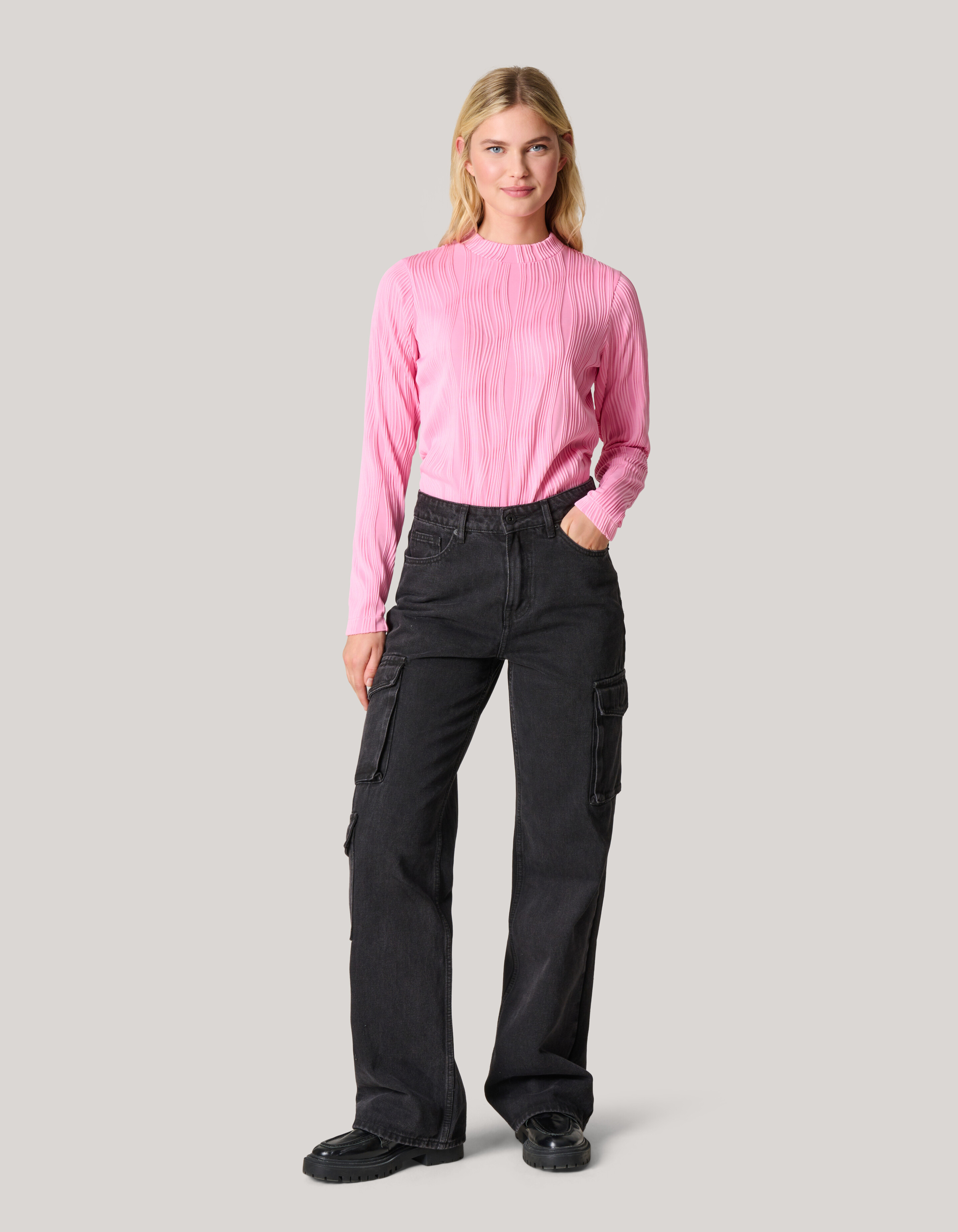 Swirl Crinkle Top Roze SHOEBY WOMEN