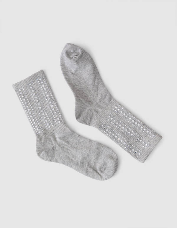 Strass Sok Lichtgrijs SHOEBY ACCESSOIRES