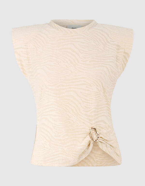 Zebra Organic Top Gebroken Wit SHOEBY WOMEN