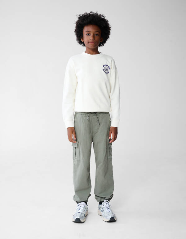 Loose Fit Jog Cargo Broek Khaki SHOEBY BOYS