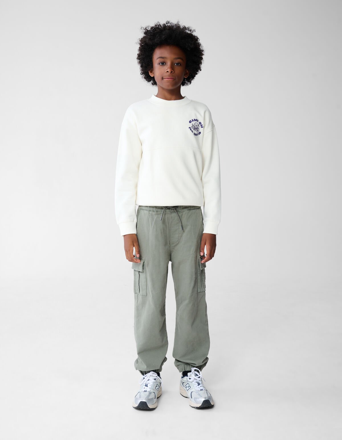 Loose Fit Jog Cargo Broek Khaki SHOEBY BOYS