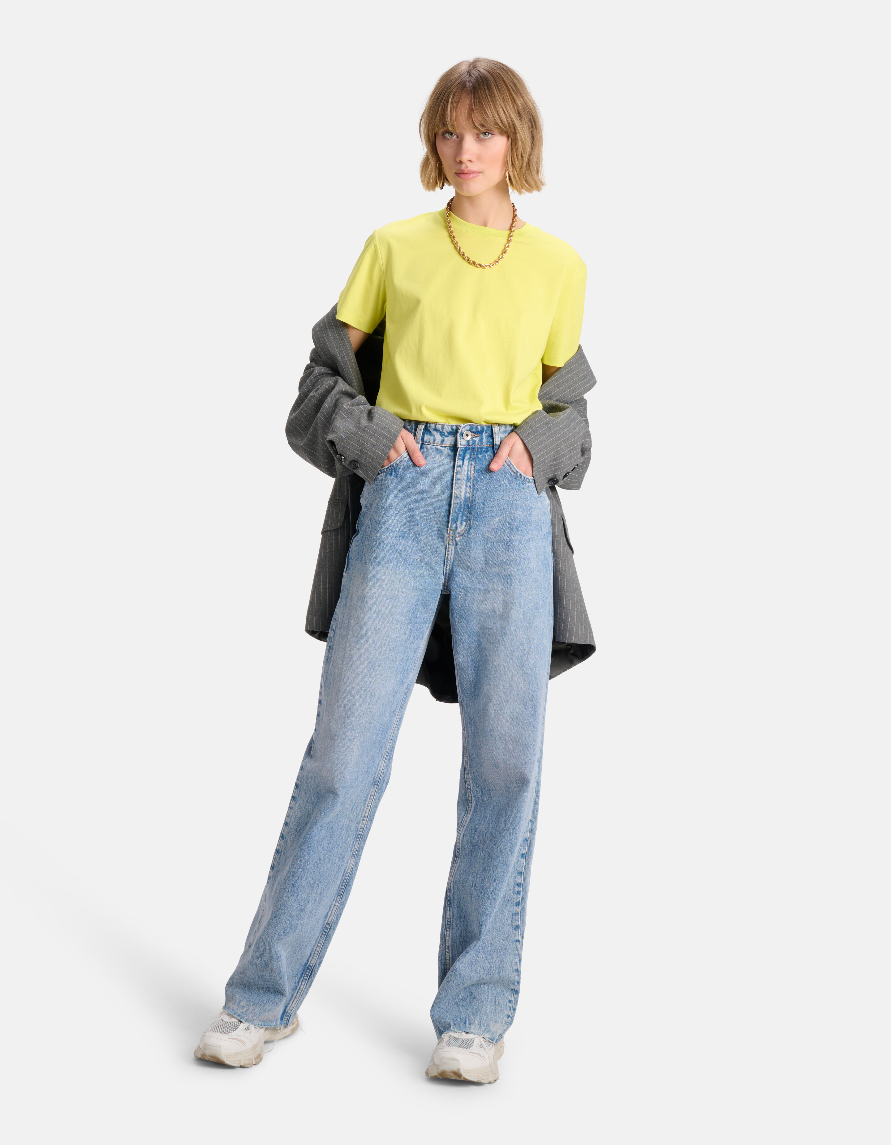 Basis T-shirt Lime Groen SHOEBY WOMEN