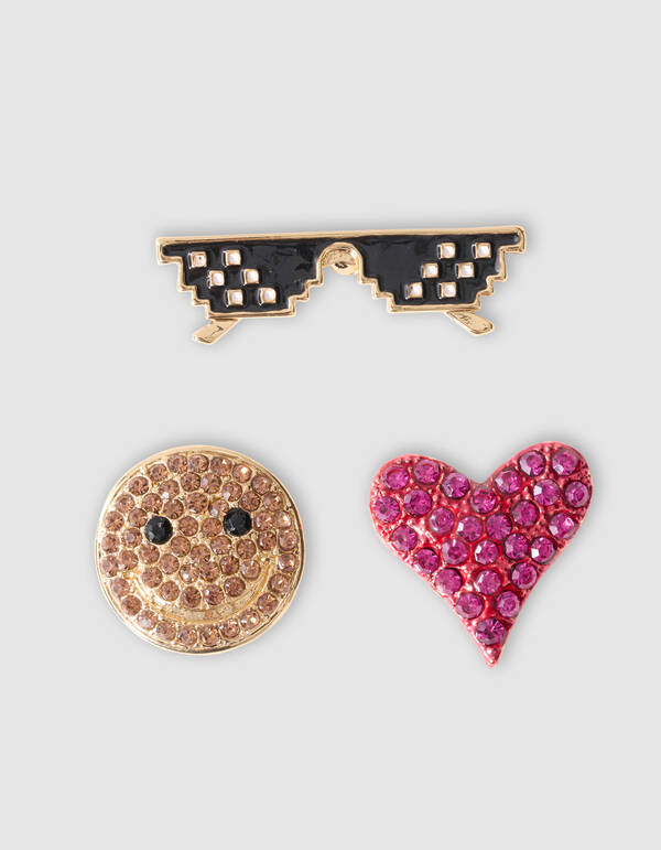 Smile Broche Set Goud SHOEBY ACCESSOIRES