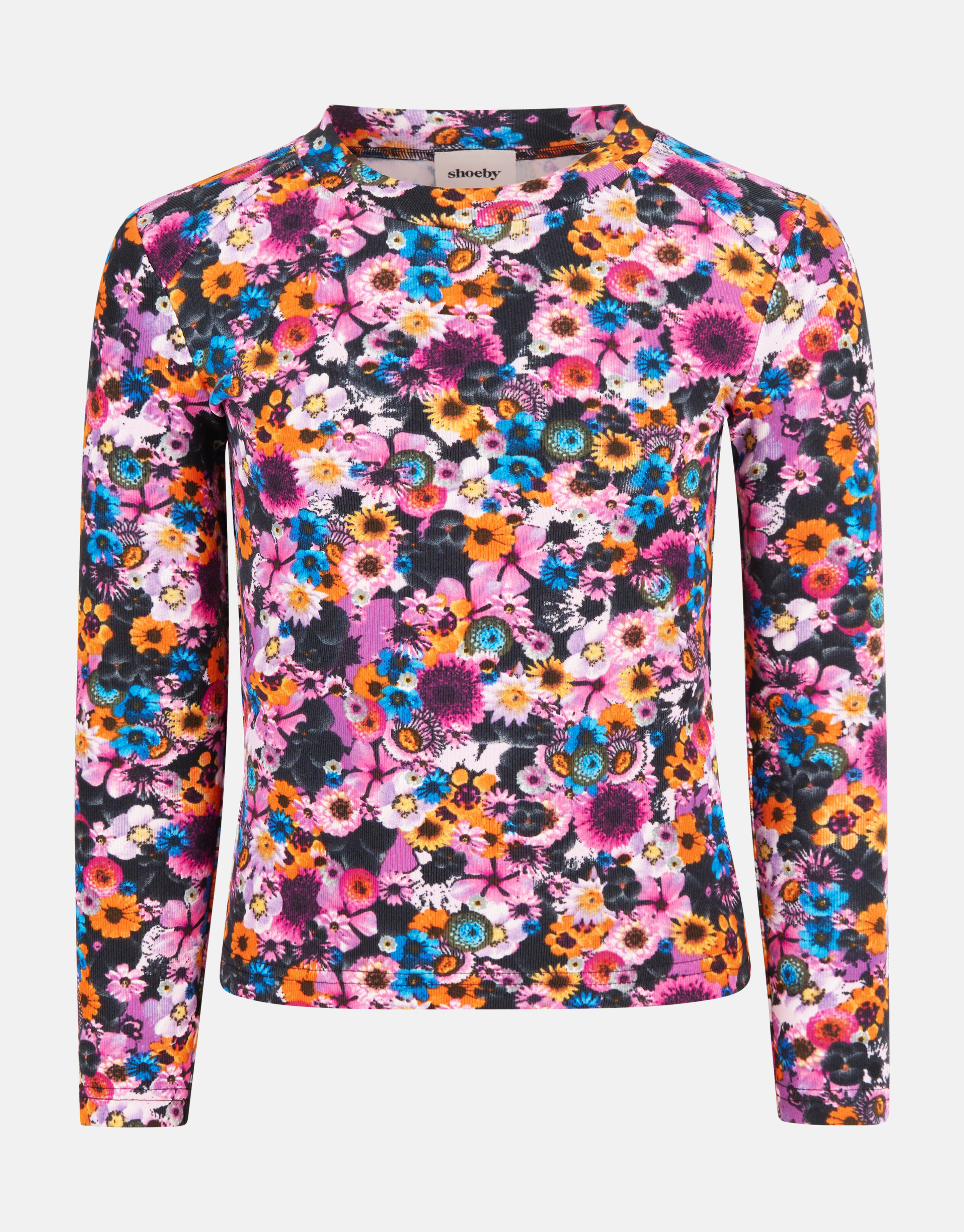 Bloemenprint Rib Top Paars SHOEBY GIRLS