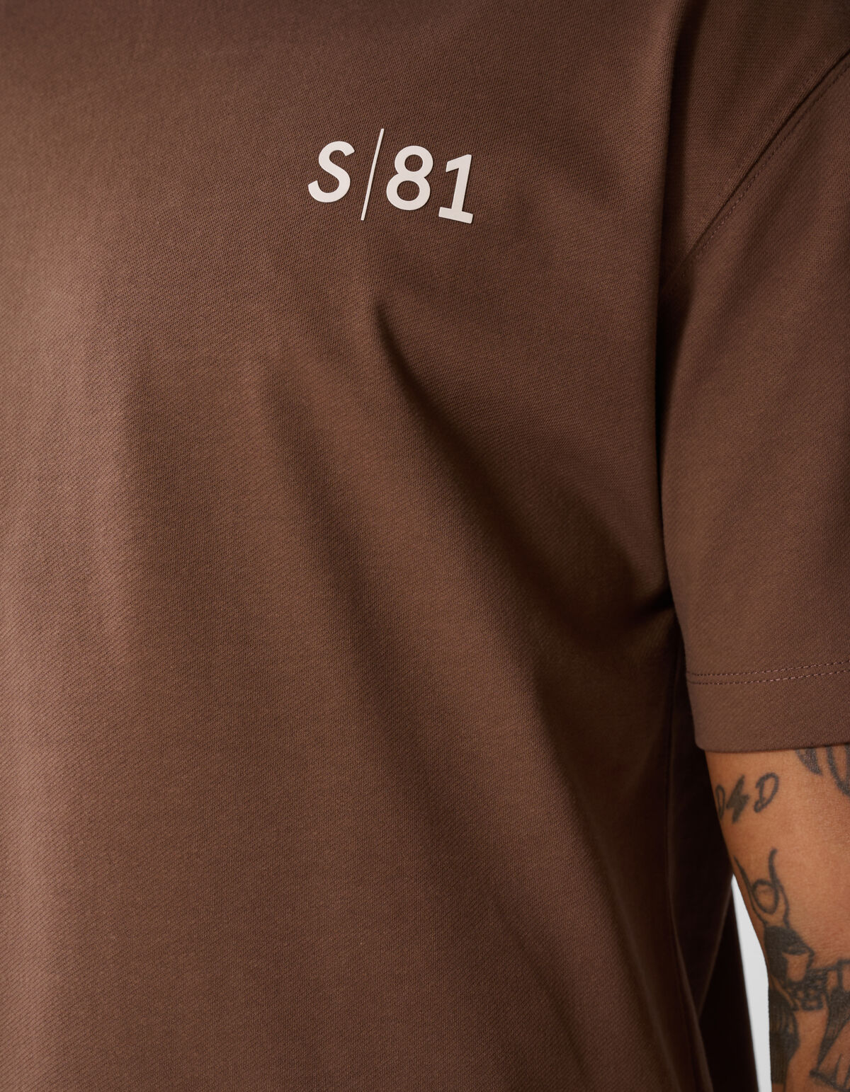Tekst Print T-shirt Donkerbruin SHOEBY MEN