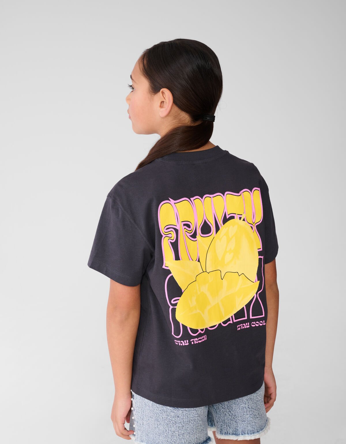 Fruity Artwork T-shirt Donkergrijs SHOEBY GIRLS