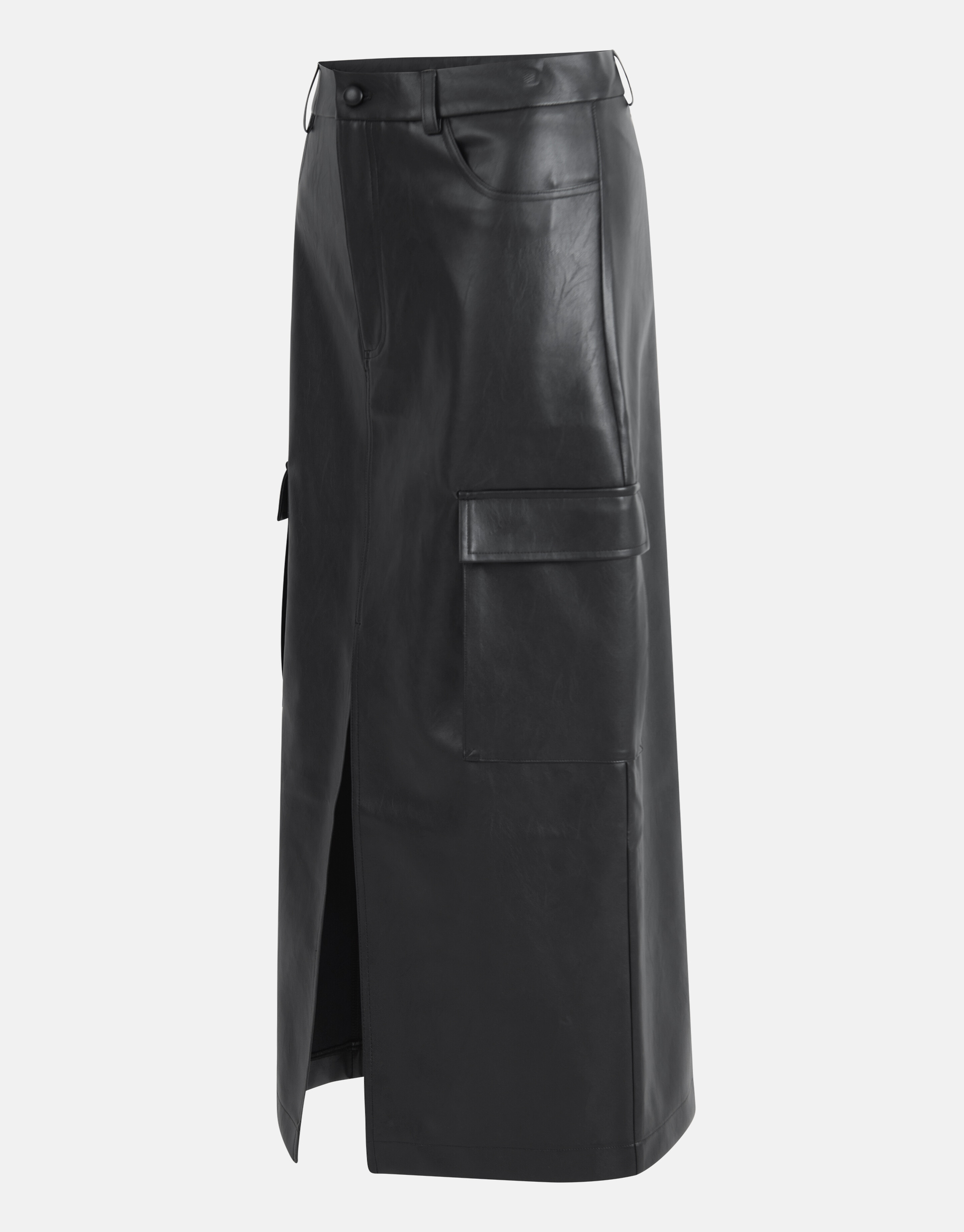 Vegan Leren Cargo Rok Zwart SHOEBY WOMEN