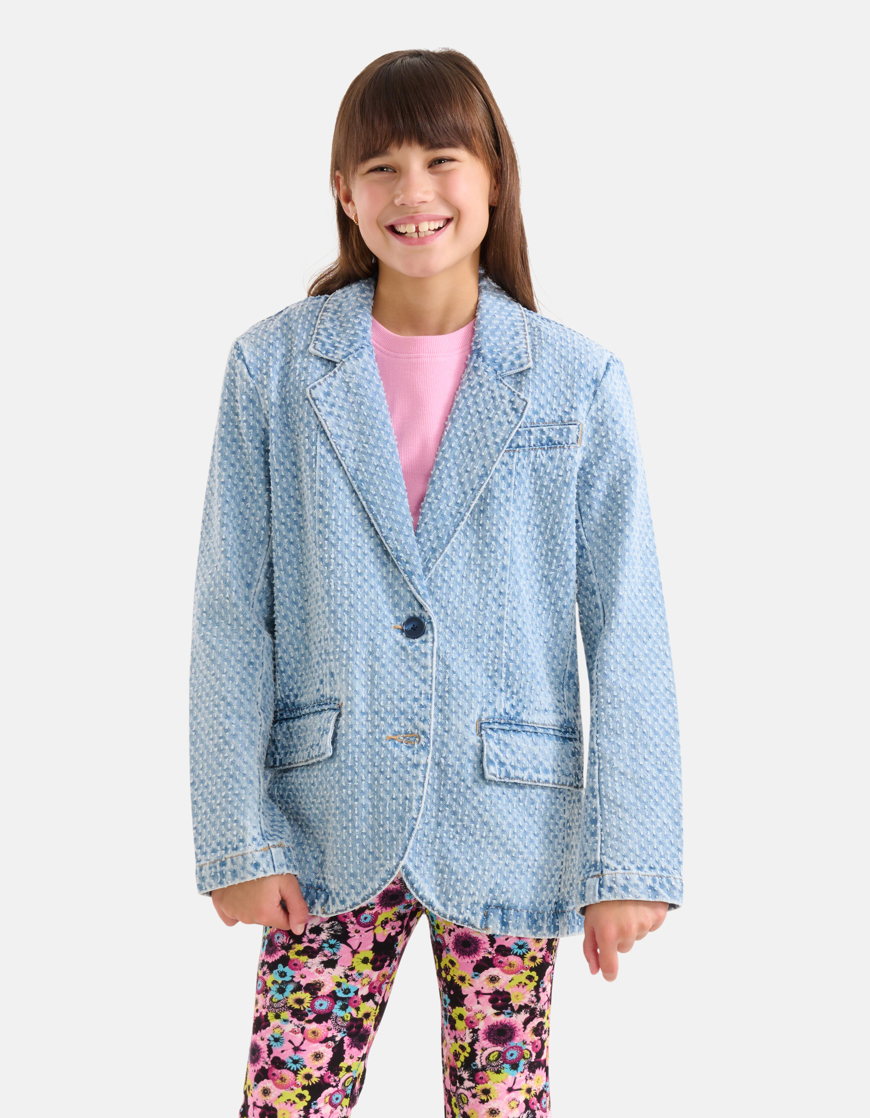 Structuur Denim Blazer Bleached SHOEBY GIRLS