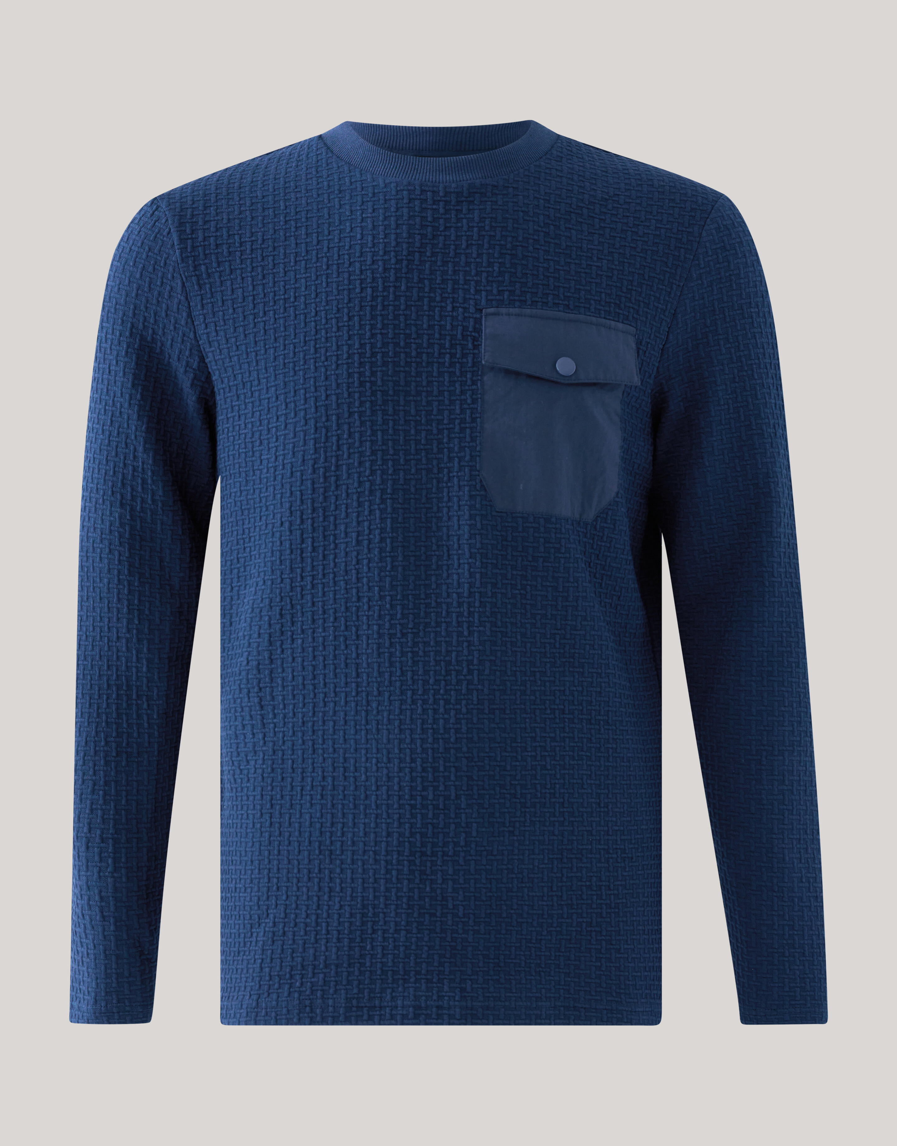 Structuur Pocket Trui Donkerblauw SHOEBY MEN