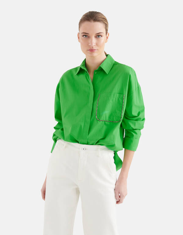 Poplin Blouse Groen By Mieke SHOEBY WOMEN