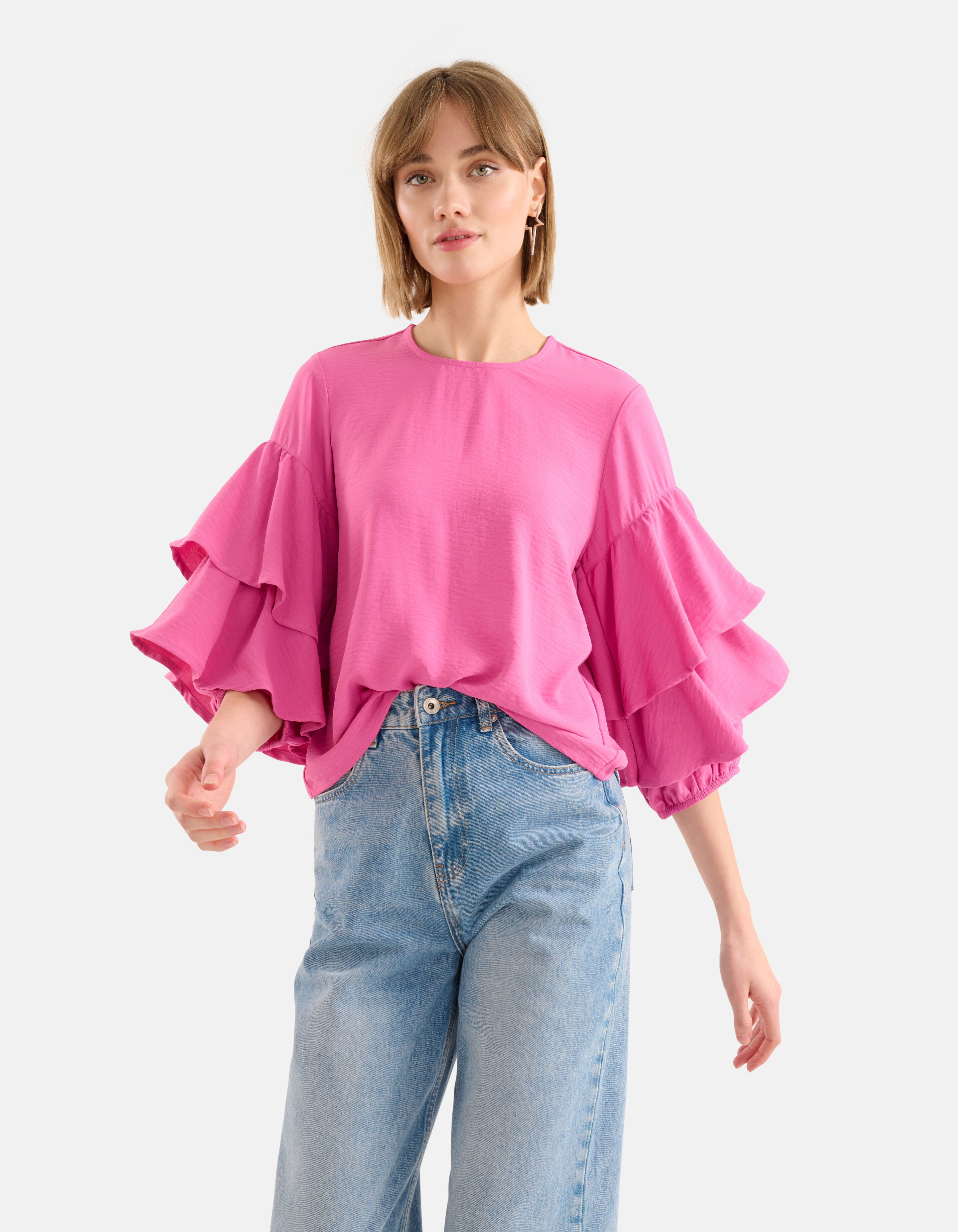 Ruffle Blouse Roze SHOEBY WOMEN
