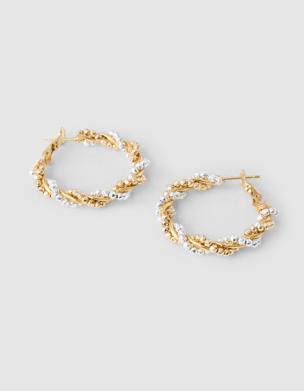 Twisted Beaded Hoop Oorbellen Goud SHOEBY ACCESSOIRES