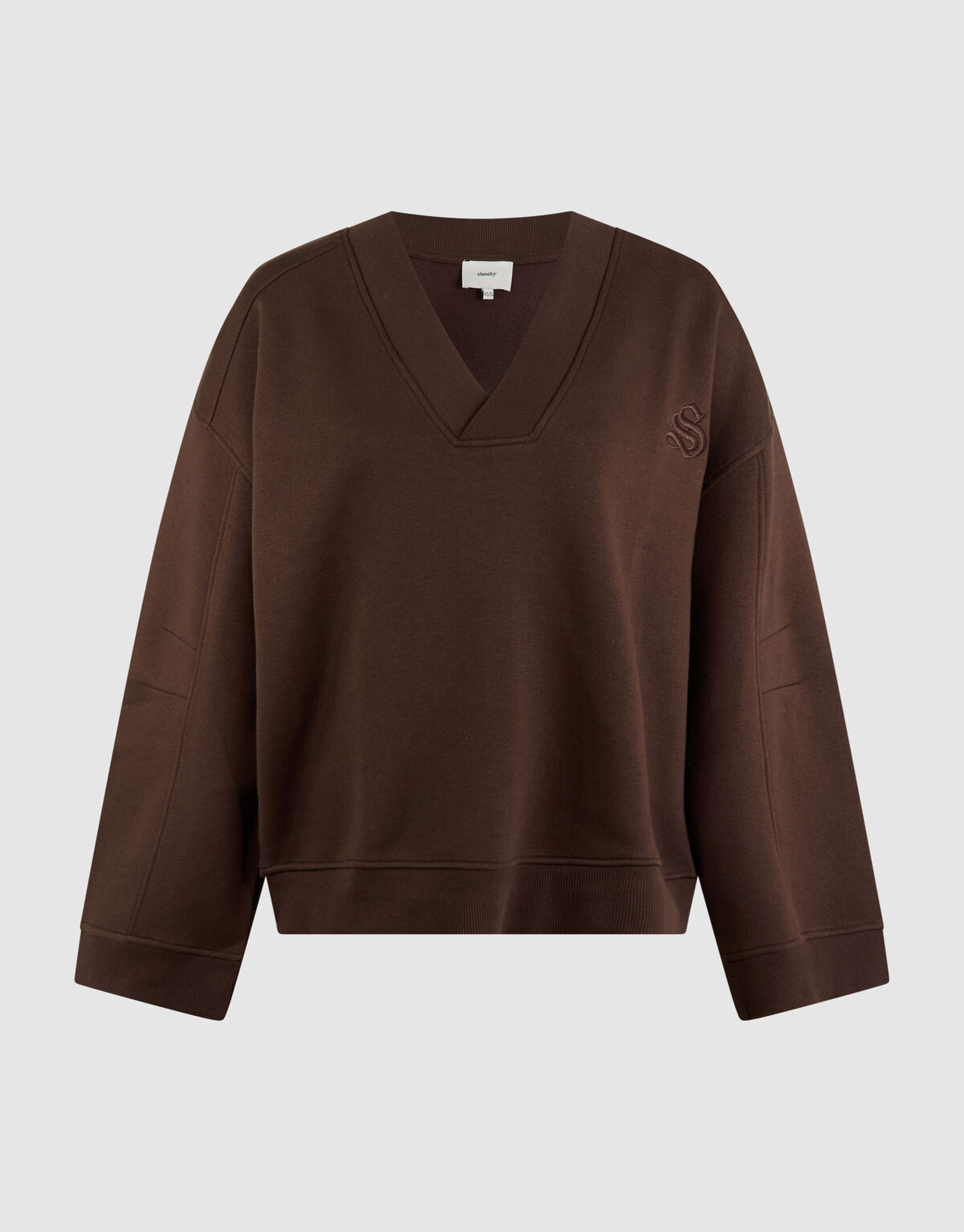 Oversized V-hals Sweater Donkerbruin SHOEBY WOMEN