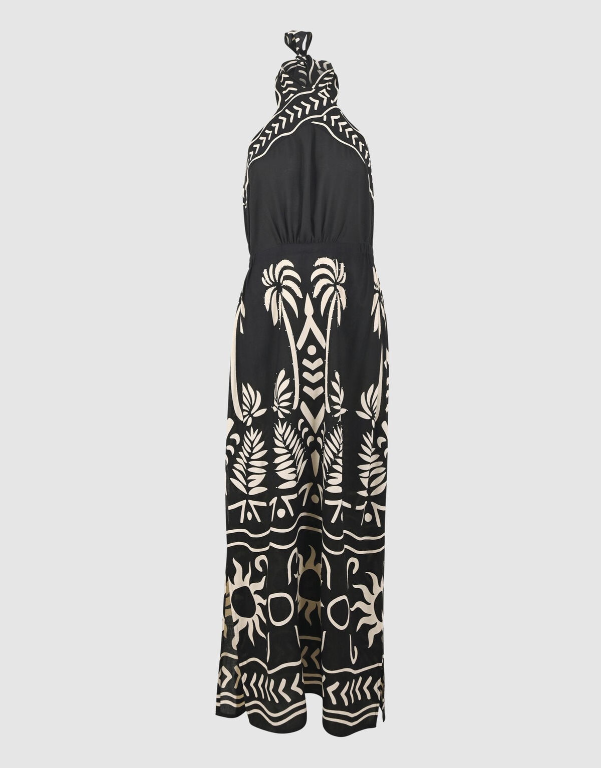 Printed Maxi Halter Jurk Zwart SHOEBY WOMEN