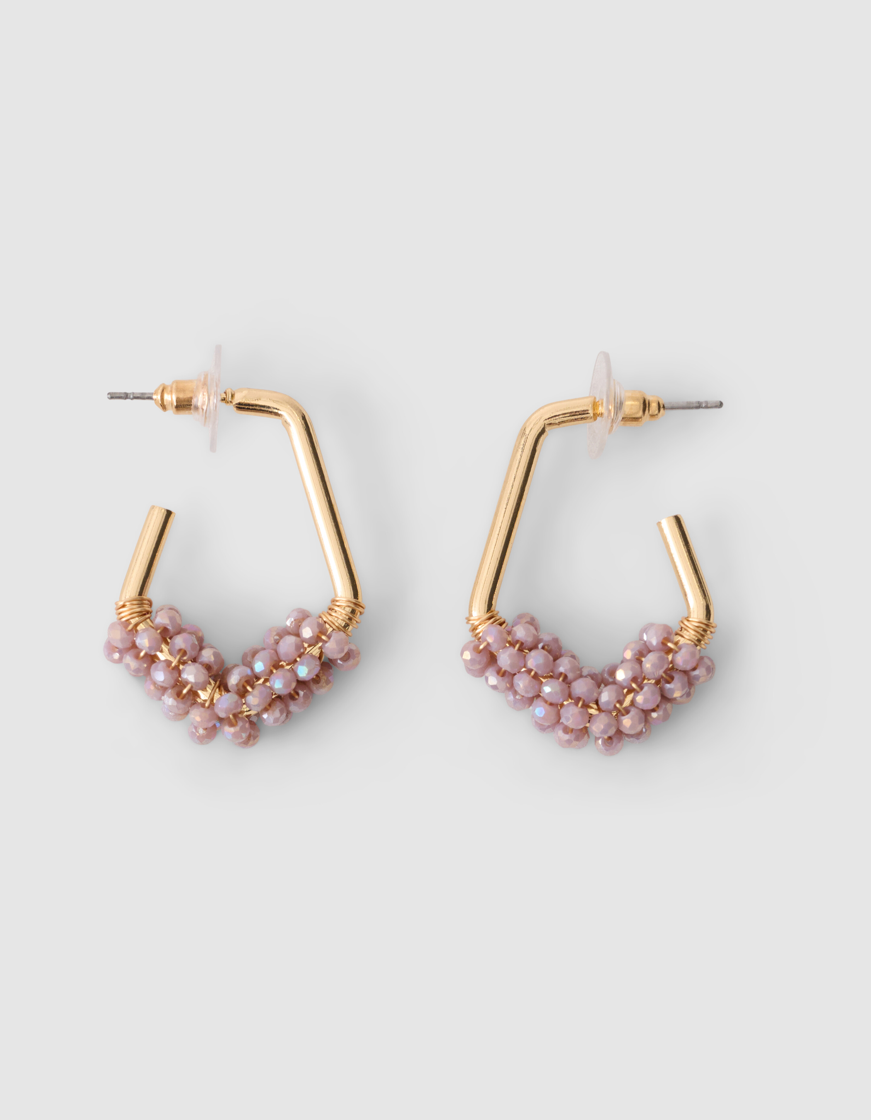 Beaded Hoop Oorbellen Lichtroze SHOEBY ACCESSOIRES